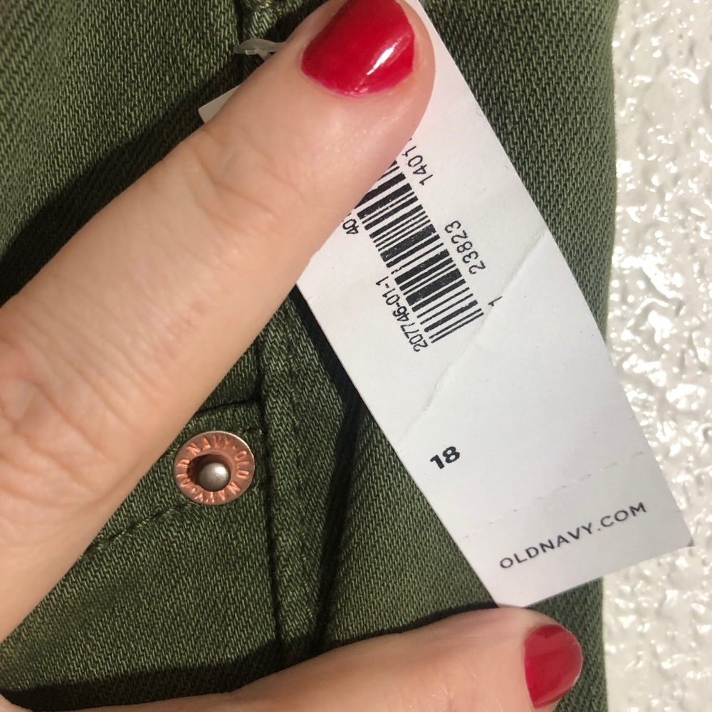 Army Green Raw Hem Straight Leg Mid Rise Jeans 18 - Picture 5 of 7